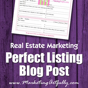 Real Estate Marketing - Perfect Listing Blog Post Worksheet, SEO, Real Estate Agent, Real Estate Farming, Realtor Marketing