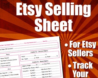 Etsy Products Listing Sheet | Etsy Seller, Form, Listing Template, Etsy Template, For Etsy Sellers, Seller Tools, Etsy Tools, PDF Printable