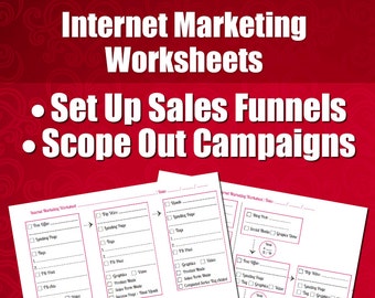 Internet Marketing Worksheets | Great For Bloggers, Email Marketing, Sales Funnel, Email Autoresponders, Blogging, Blog, Blogger