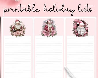 Afdrukbare kerstlijst | Kerst-to-do-lijst | Lijst met vakantiecadeaus | Notitiepapier downloaden en afdrukken | Kerstcadeaulijst | Kerstcadeauplanner