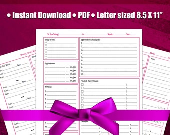 ideas printable planner page for daily weekly or monthly etsy