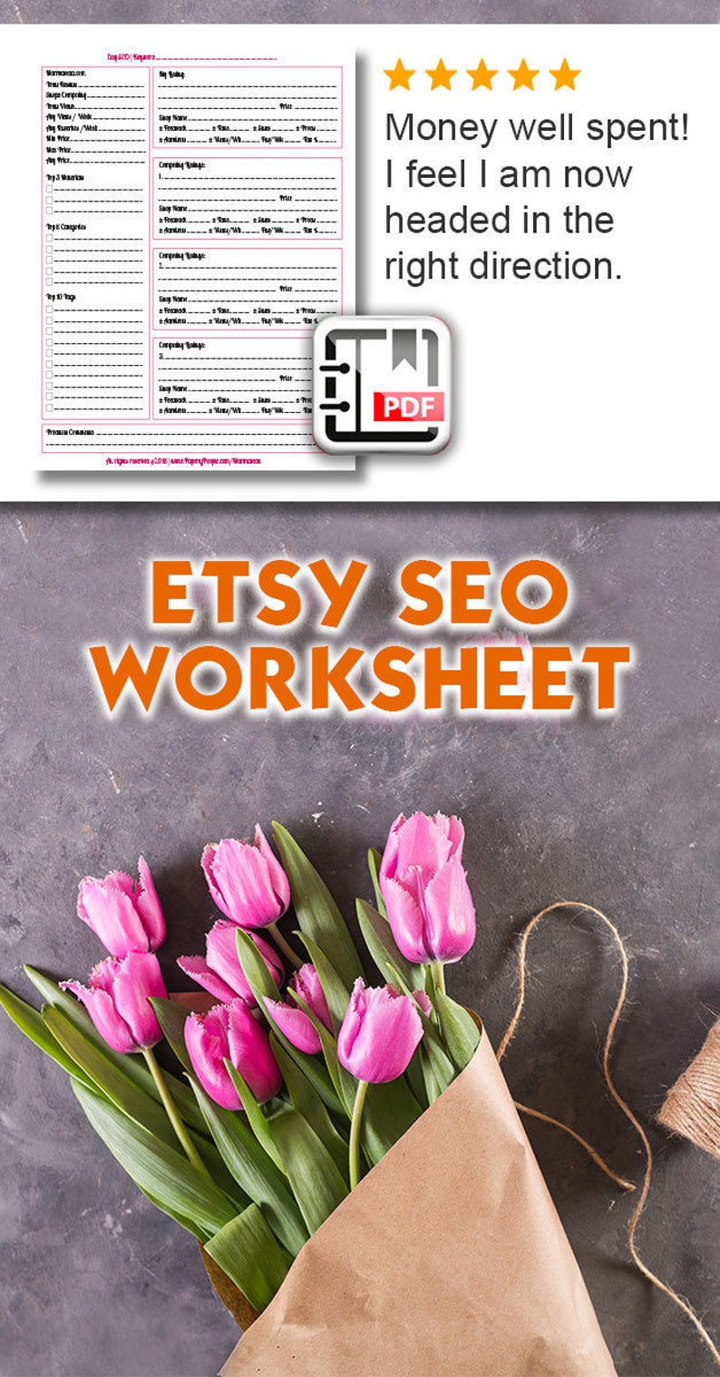 SEO Worksheet For Etsy Sellers Search Engine Optimization Etsy