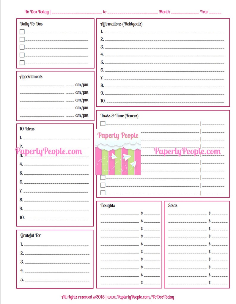 Printable Daily Planner Pages DIY Day Planner To Do List Etsy