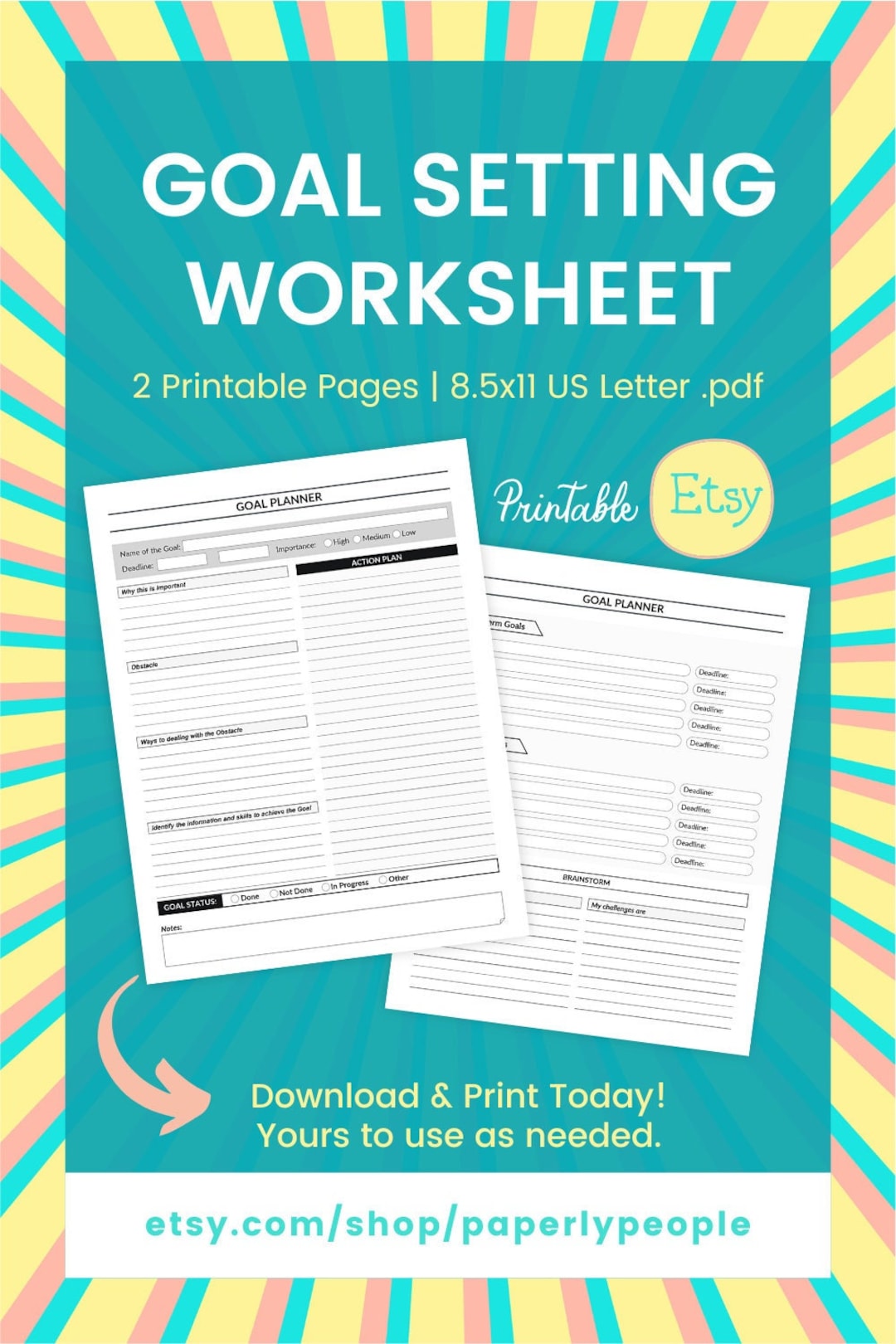 2026 Goal Planner - Undated Goal Setting Journal for Productivity and ...