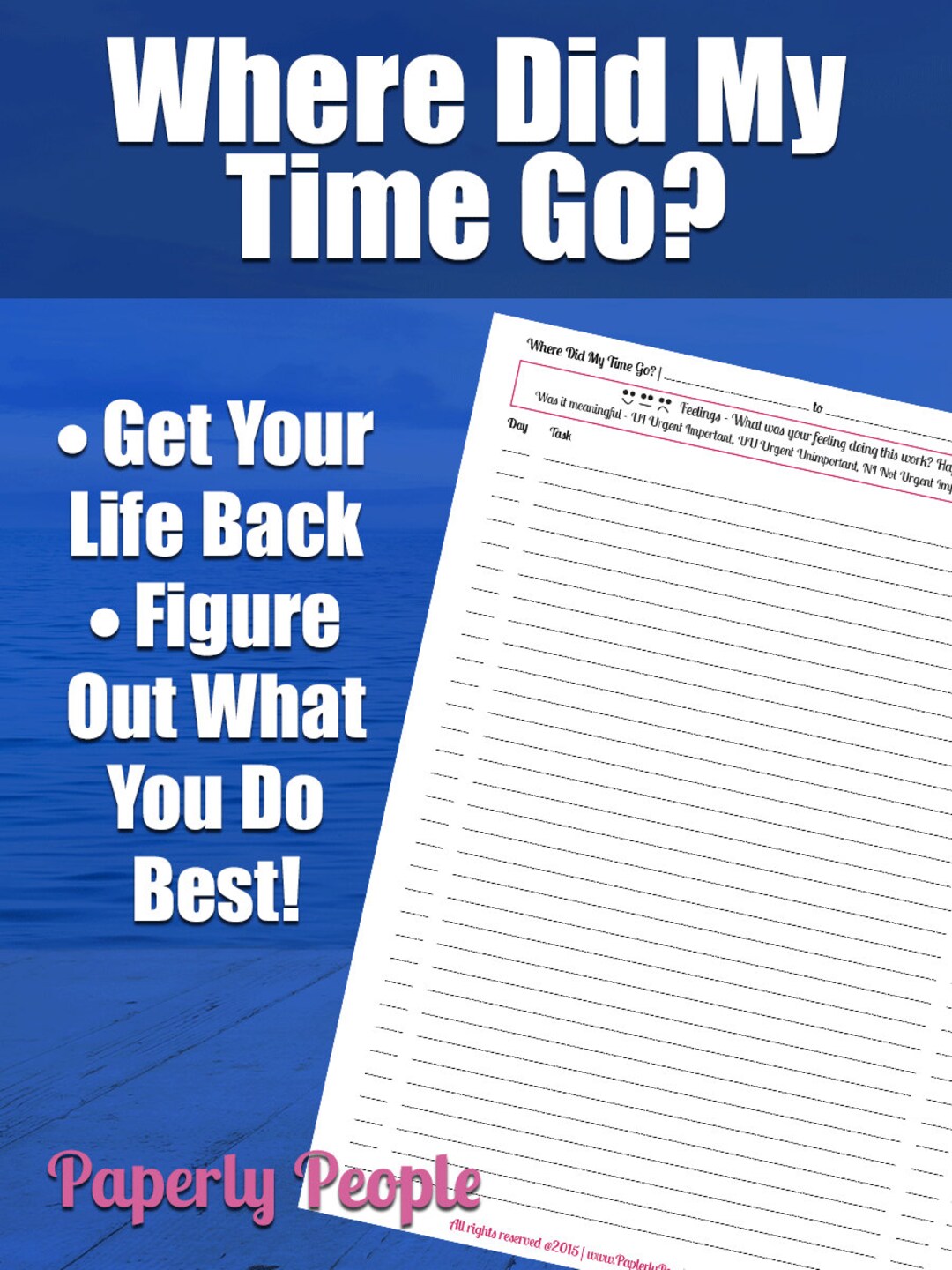 Where Did My Time Go, Printable Planner Page, Small Business Time