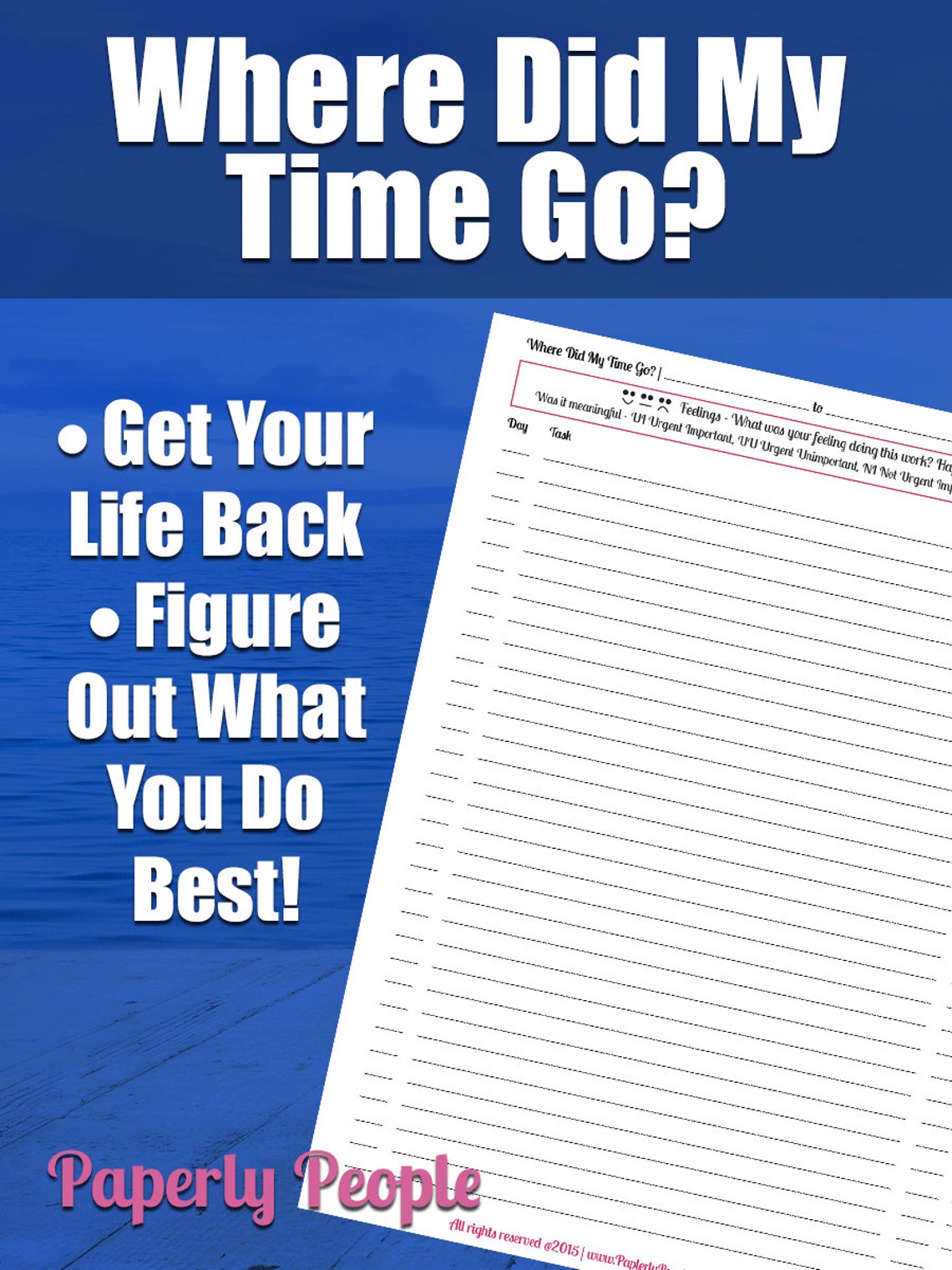 Where Did My Time Go, Printable Planner Page, Small Business Time