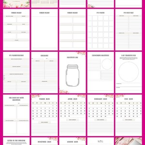 2024 Vision Board Planner Printable 48 Page Bundle 8.5x11 US Letter PDF Printable Planner Manifesting Affirmations image 3