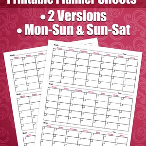 3 Month Calendar Printable Planner Sheets, 8.5X11 Letter Sized, Great For ARC or 3 Ring Binder, DIY Printing, Business, Entrepreneur image 5