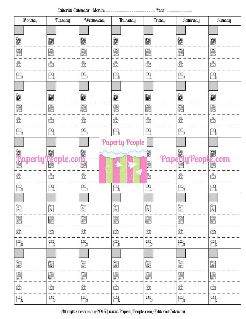 Editorial Calendar for Bloggers, Writers and Content Creators Blogging