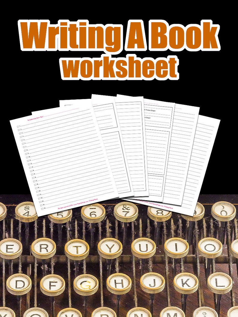 Writing A Book Worksheet for Writers Writing Tools Indie - Etsy