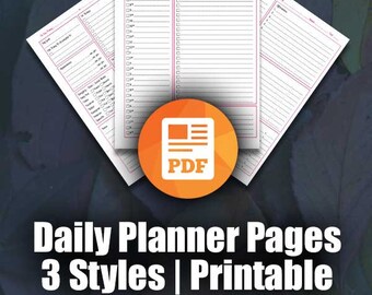 Printable Daily Planner Bundle | 3 Unique Styles | To-Do List, Daily Schedule & Goal Planner PDF | DIY ARC Planner Inserts