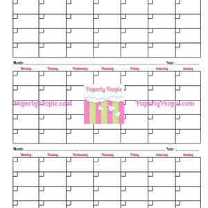 3 Month Calendar - Printable Planner Sheets, 8.5X11 Letter Sized, Great ...