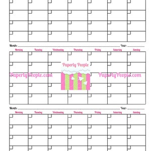 3 Month Calendar Printable Planner Sheets, 8.5X11 Letter Sized, Great For ARC or 3 Ring Binder, DIY Printing, Business, Entrepreneur image 4