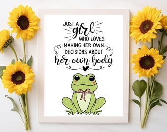 Vote Like A Girl Poster | Cute Coquette Frog Poster | Printable Election Wall Art | Feminist Digital Download | Sassy USA Decor | 8.5x11