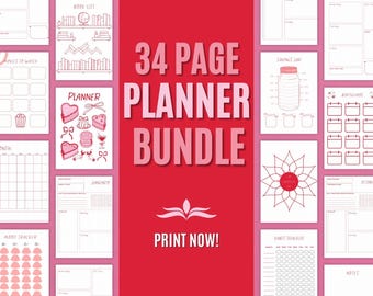 Planificador imprimible / Planificador sin fecha y seguimiento / PDF imprimible en formato carta de 8,5 x 11 / Coquettecore Aesthetic