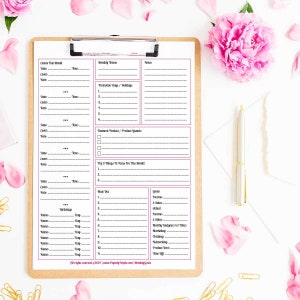 Monthly Business Goals Printable Planner Sheet, ToDo List, Worksheet, Notebook, 8.5X11, Letter Sized, ARC, Binder, Productivity