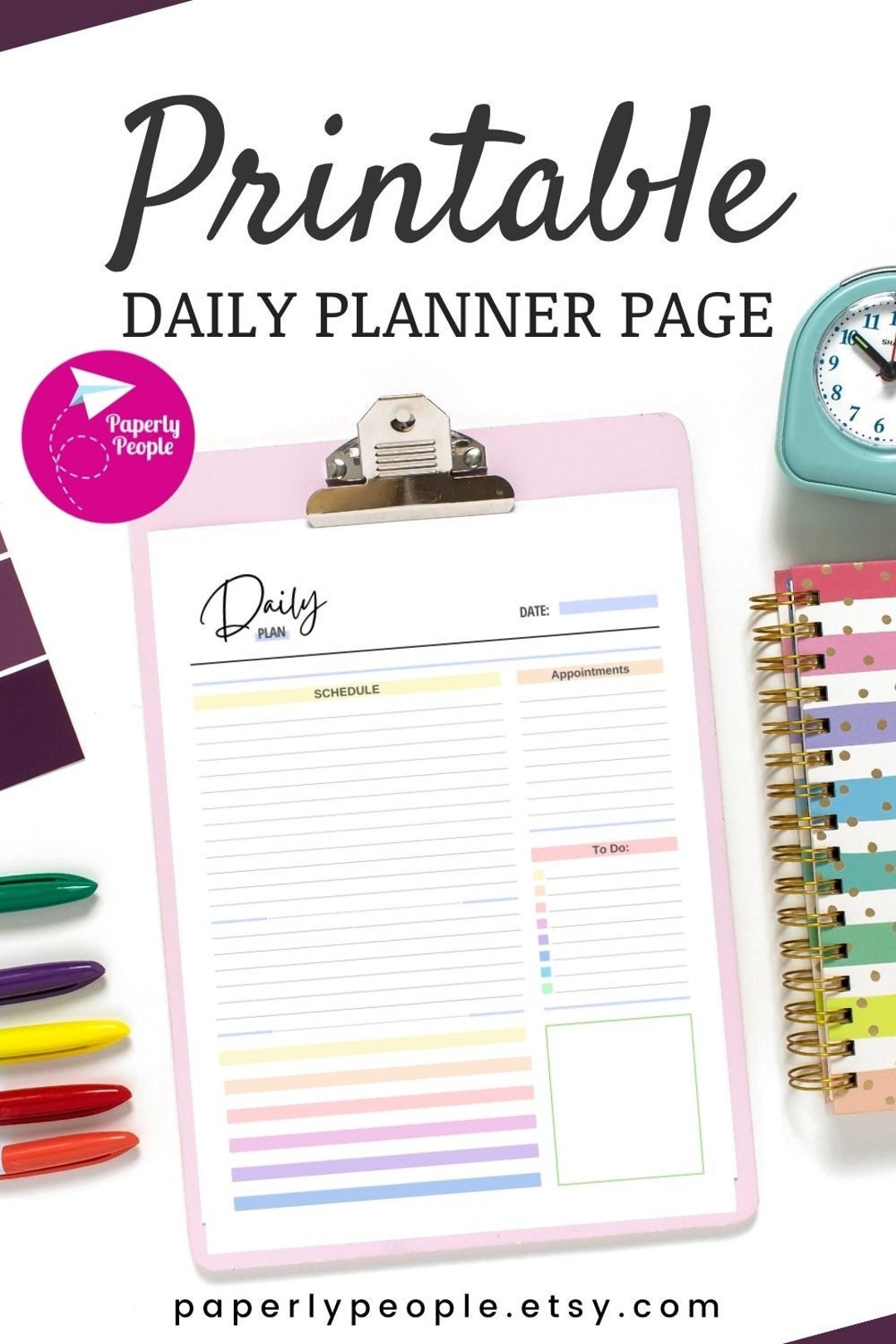 Printable Daily Planner | Undated Daily Goal Sheet | Minimalist Planner