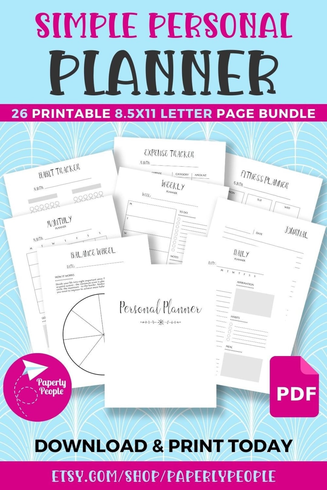 2026 Planner Bundle | Printable Planner Pages | Undated Planner Inserts ...