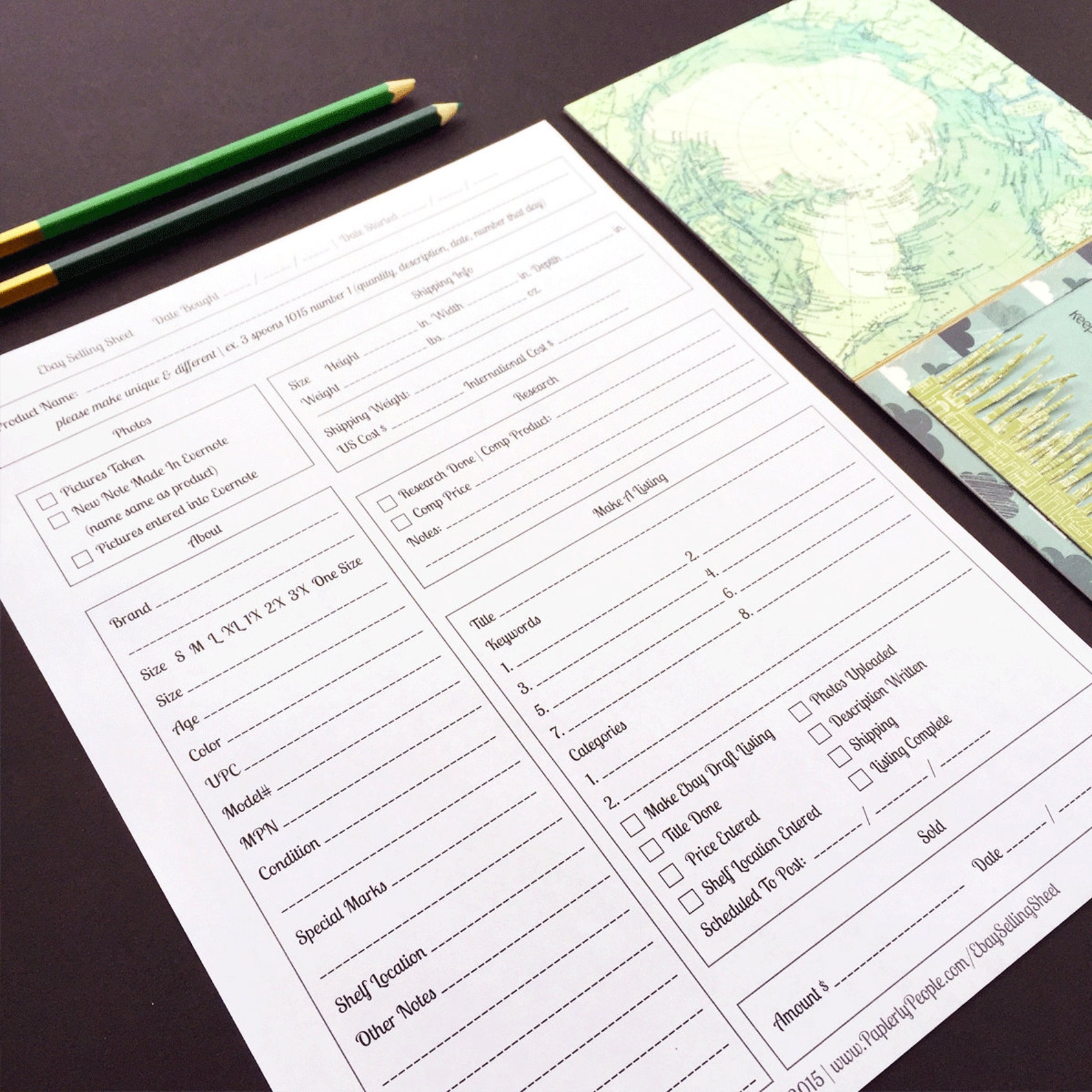 Ebay Products Listing Sheet | 2 Versions Evernote &amp; Dropbox, Ebay ...