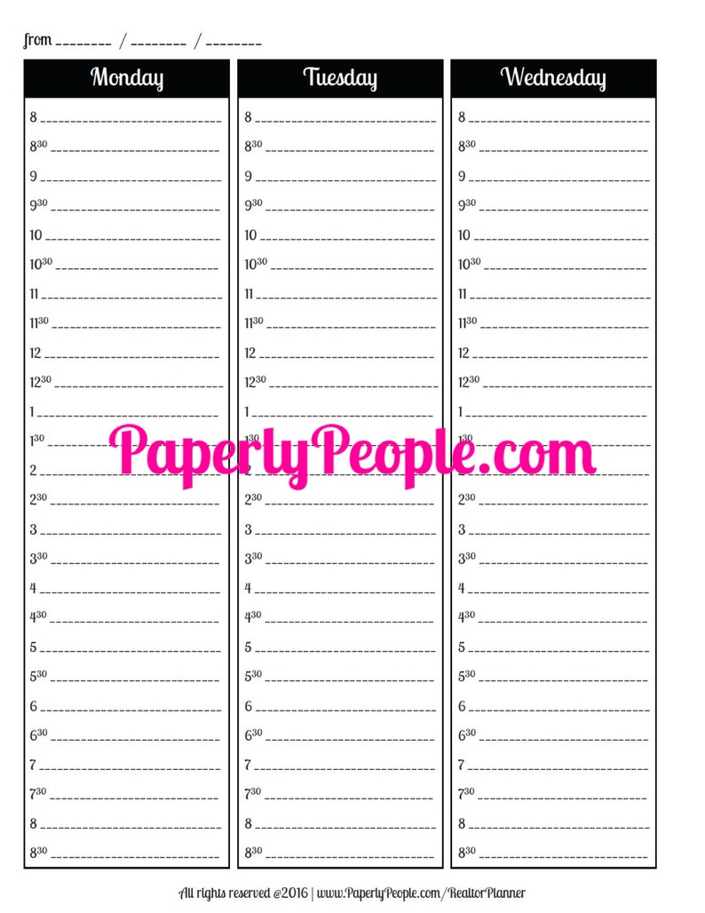 Real Estate Agent Planner, Agenda Calendar, Goal Setting, Printable PDF Business Planners, Daily Weekly Inserts Organizer Checklist Planning image 5