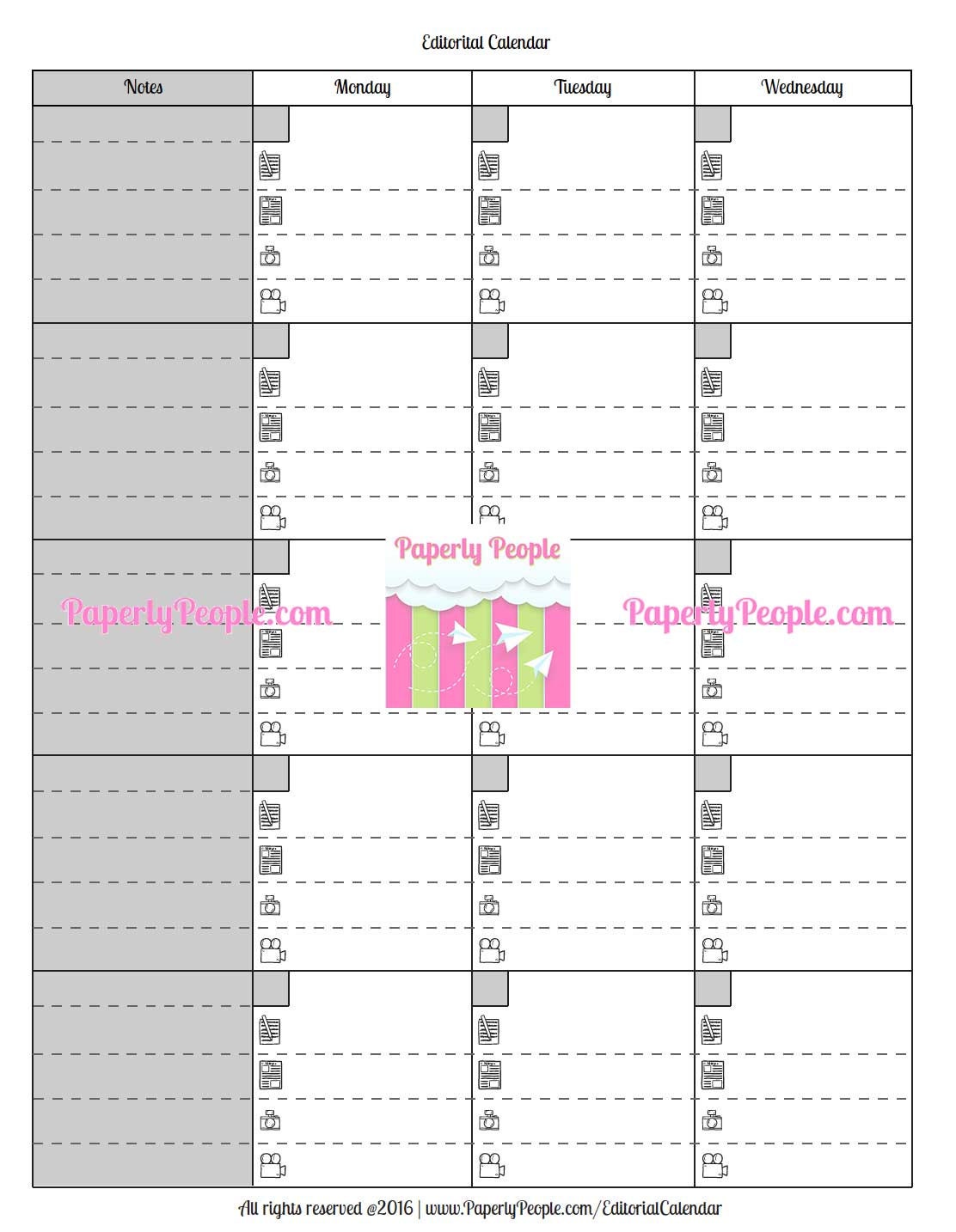 Editorial Calendar for Bloggers, Writers and Content Creators ...