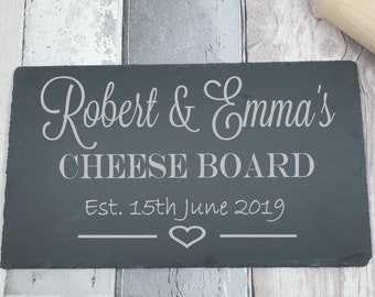 Personalised Engraved Cheese Board, Personalised Gift For Couple, Engagement Gift, Personalised Anniversary Wedding Gift, Valentines day Gif