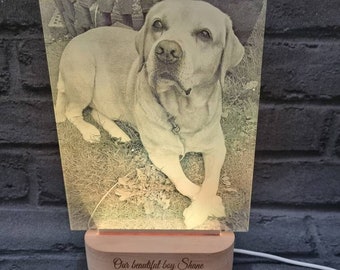 Personalised Photo Night Lamp, Personalised Memorial Sign for Pet Personalised Dog Remembrance, Personalised Photo Dog Memorial Pet Memorial