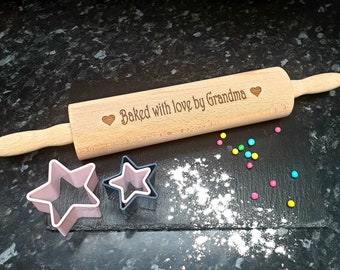 Personalised Wooden Large Rolling Pin, Custom Wooden Rolling Pin, Personalised Rolling Pin, Gift for Nanna, Personalised  Valentines Day gif