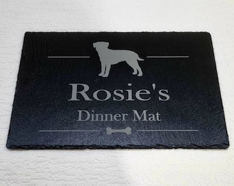 Personalised Slate Dog Food Mat, Personalised Dog Food Mat, Personalised Pet Food Mat, Personalised Dog Placemat, Personalised Dog Tray