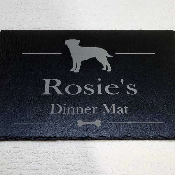 Personalised Slate Dog Food Mat, Personalised Dog Food Mat, Personalised Pet Food Mat, Personalised Dog Placemat, Personalised Dog Tray