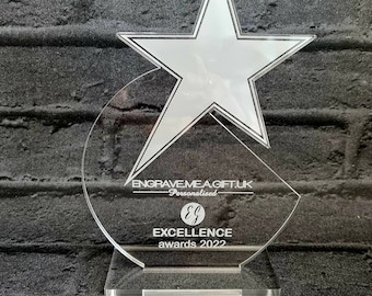 Personalised Engraved Acrylic Trophy Award Star Personalised Corporate Trophy, Personalised Award Personalised Trophy Valentines day Gift