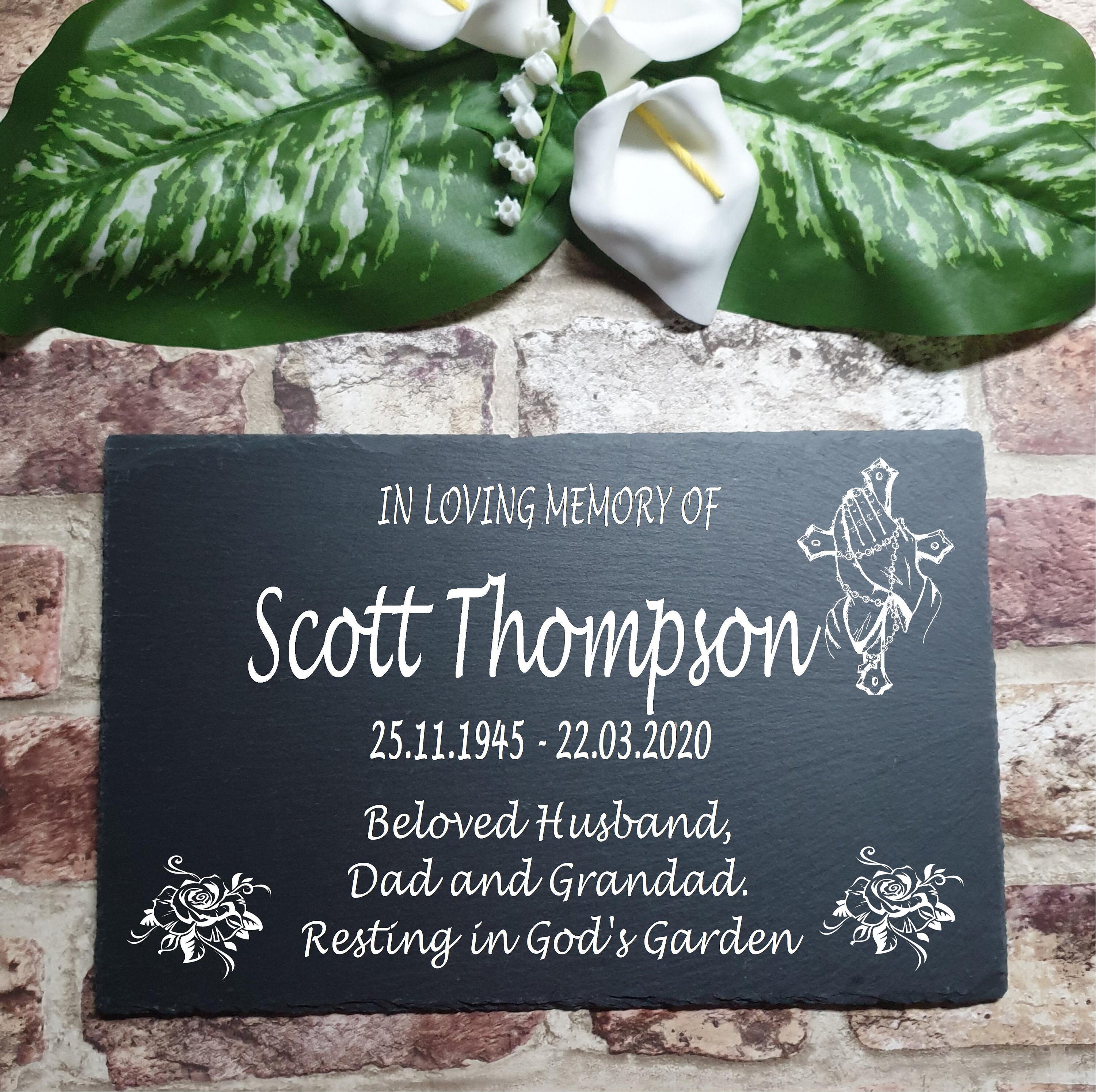 Personalised Engraved and Waterproof Memorial Slate Plaque Etsy UK