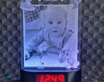 Personalised Photo LED Light Lamp With Photo and Text Personalised Gift For Godparents, Personalised Christening Gift Personalised Baby Gift