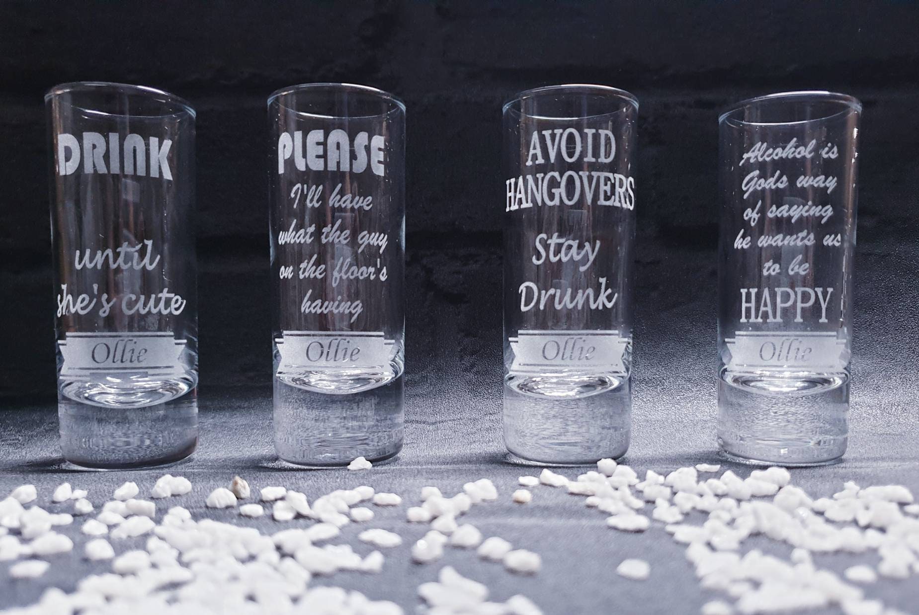 Personalised Shot Glasses Set of 4 Personalised Gift For Etsy