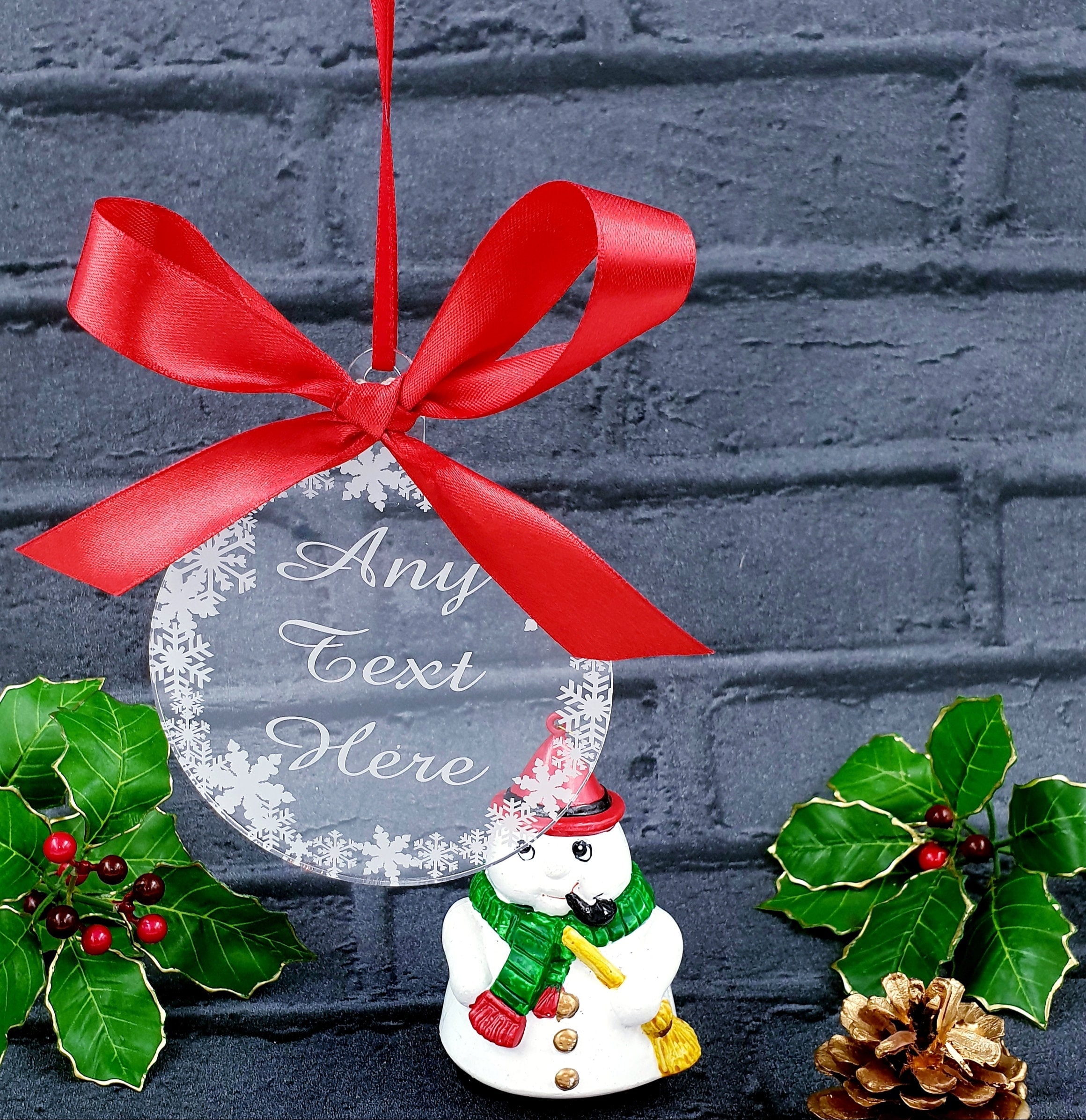 Acrylic Personalised Christmas Tree Decoration Love You More Than Bauble Gift