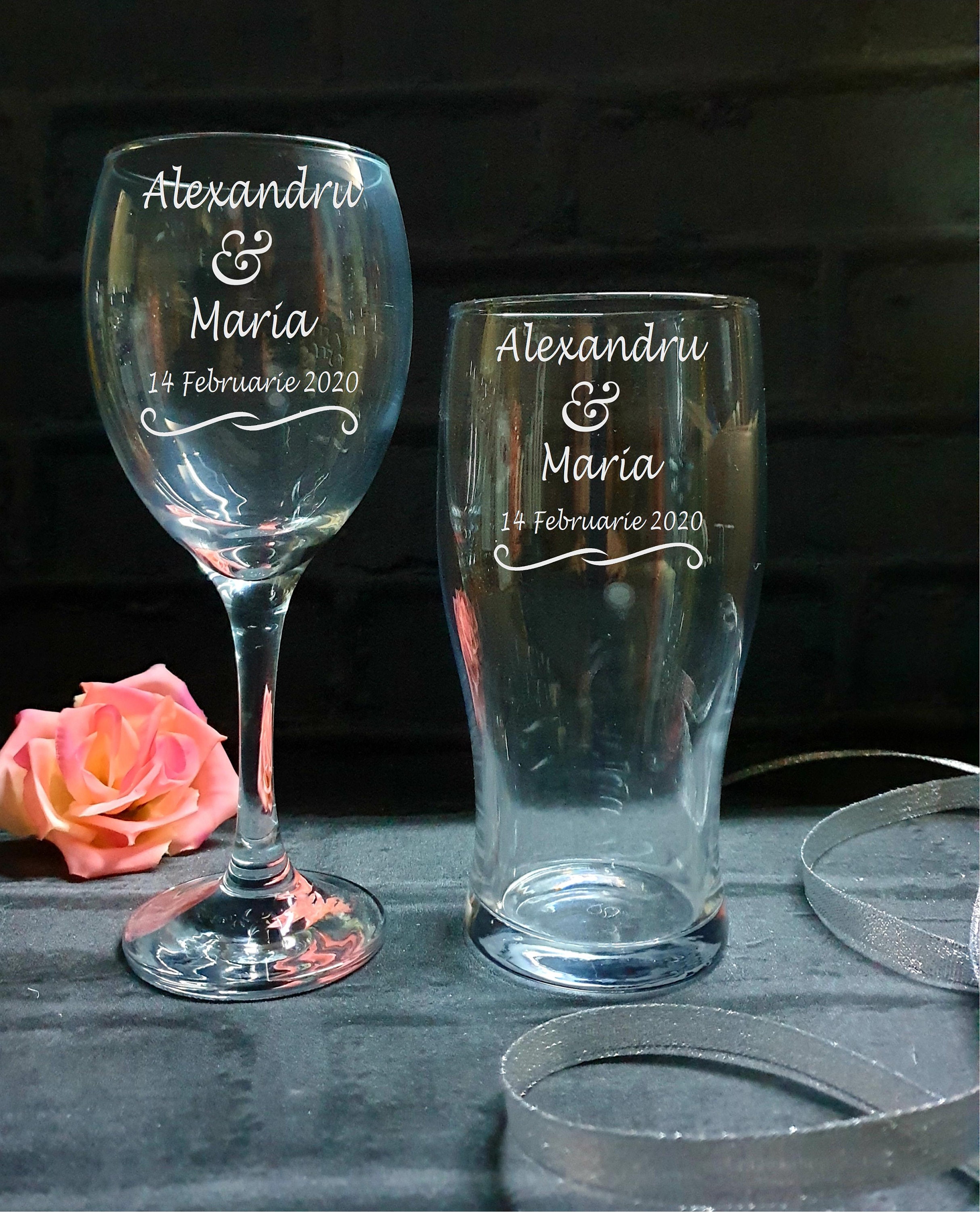 Personalised Set of Glasses In Gift Box Personalised Gift Etsy