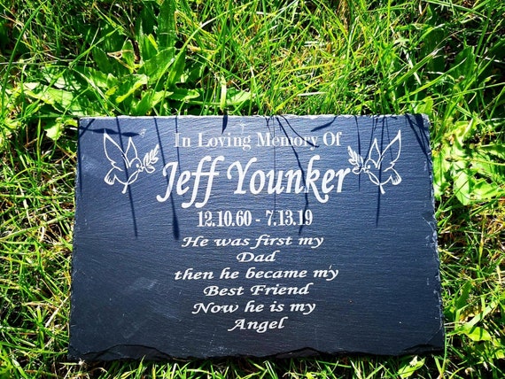 In Memory Of Name Custom Personalised Rose Sign Plaque Hanging Garden Memorial