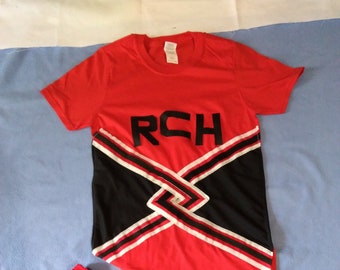 Men Red Toros Cheerleader Costume: RCH Shirt Shorts
