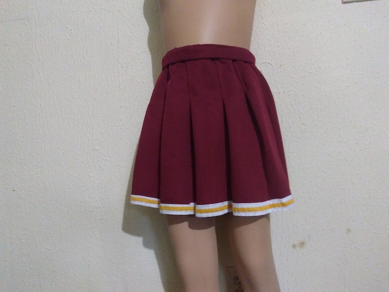 Buffy The Vampire Maroon Gold Cheerleader Uniform Football Halloween Cosplay Costume Skirt