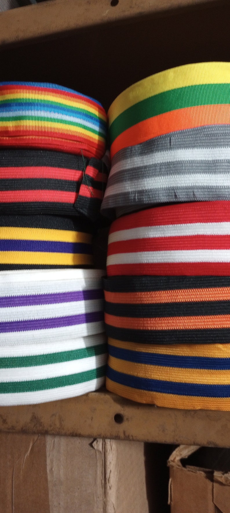 2 Cheerleader Trims Stripes Band Mix Colors White Black Red Fabric