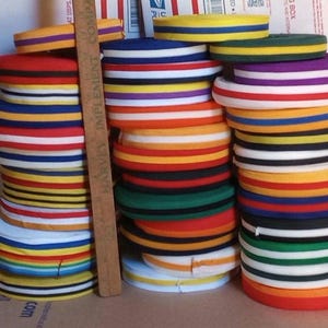 1&quot; Stripes Trims Band Cheerleader Mix Colors White Black Craft Uniform Costume