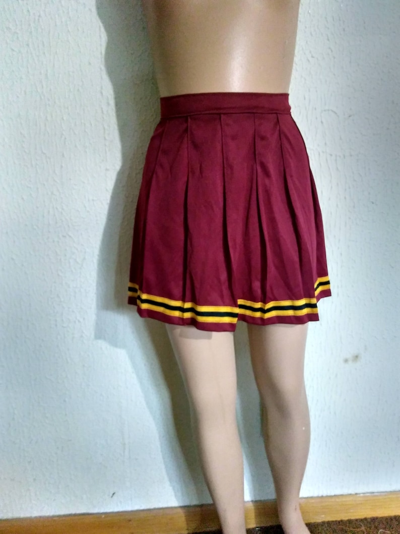 Buffy The Vampire Maroon Gold Cheerleader Uniform Football Halloween Cosplay Costume Skirt