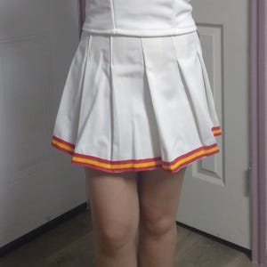 USCC White Cheerleader Skirt Uniform Football Halloween Cosplay Costume
