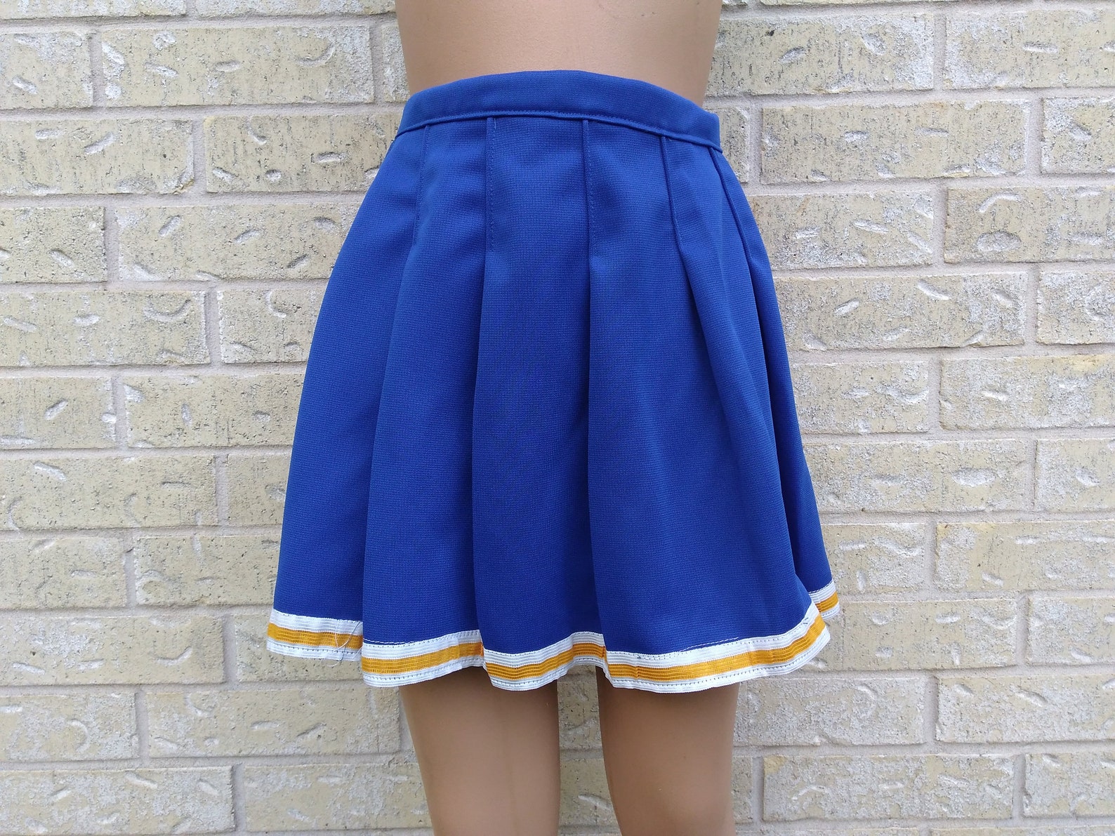 Blue Skirt Trim Gold Multi Color Cheerleader Uniform Fancy Etsy