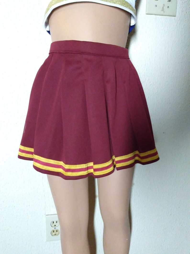 Buffy The Vampire Maroon Gold Cheerleader Uniform Football Halloween Cosplay Costume Skirt