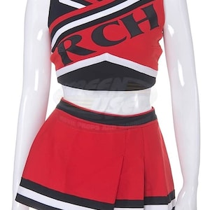 RCH Red Toros Bring it On Cheerleader Uniform Football Game Fun Halloween Costume Cosplay