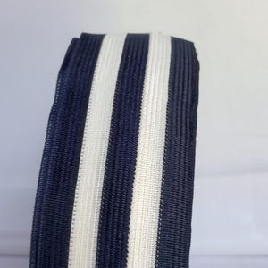 Navy Blue White Stripes Trims Band Ribbon Cheerleader Craft Costume Sports Accessory