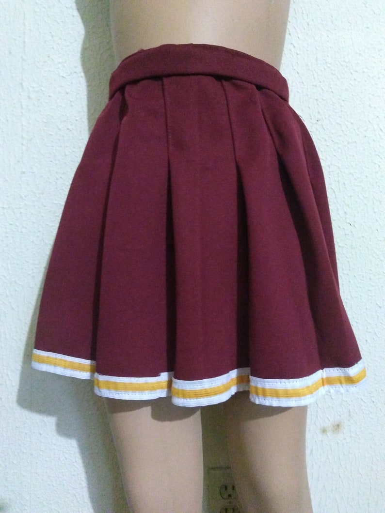 Buffy The Vampire Maroon Gold Cheerleader Uniform Football Halloween Cosplay Costume Skirt