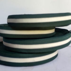 1&quot; Green White Stripes Trims Band Ribbon Cheerleader Craft Costume Sports Accessory