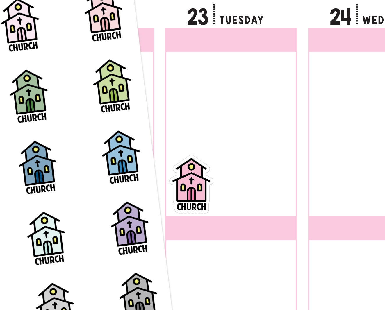 Church Planner Stickers Church Stickers Jesus Stickers | Etsy